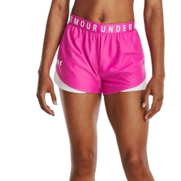 Under Armour Women's Pink Athletic Shorts SMALL - Picture 4 of 4